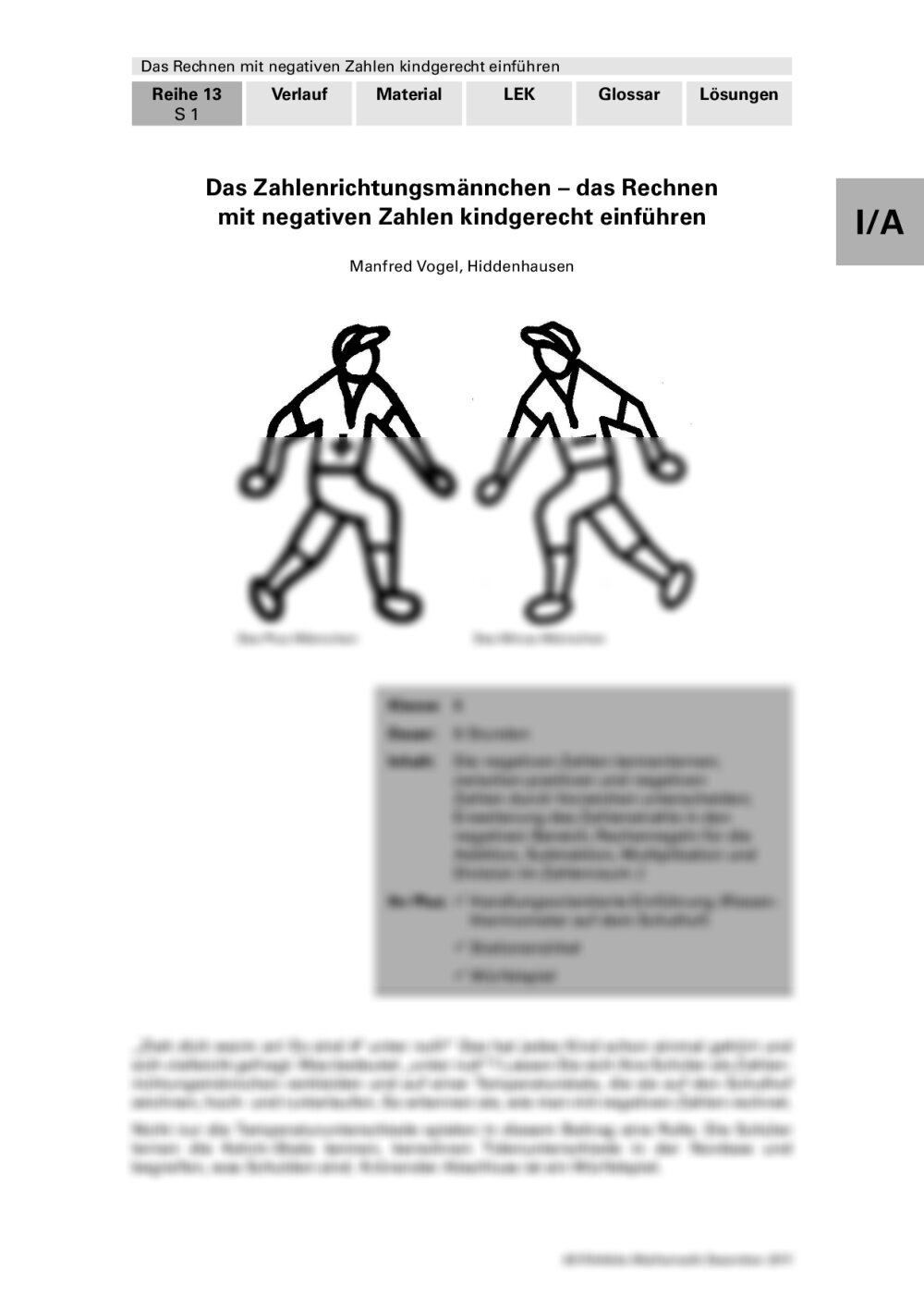 Das Zahlenrichtungsmännchen - Seite 1