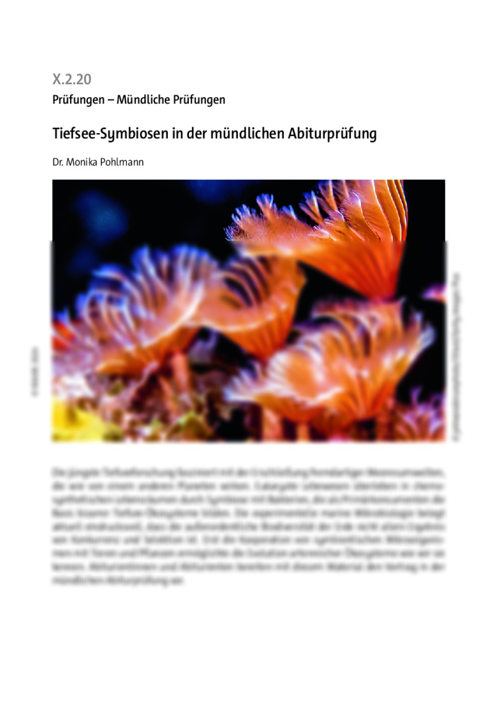 Tiefsee-Symbiosen in der mündlichen Abiturprüfung - Seite 1