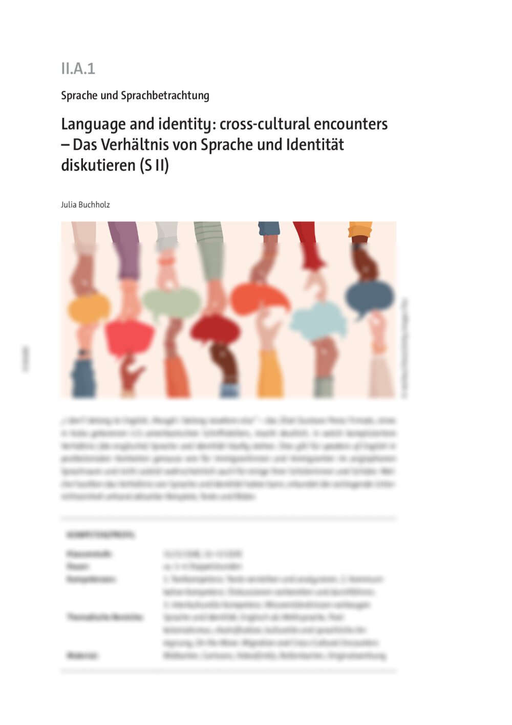 Language and identity: cross-cultural encounters  - Seite 1