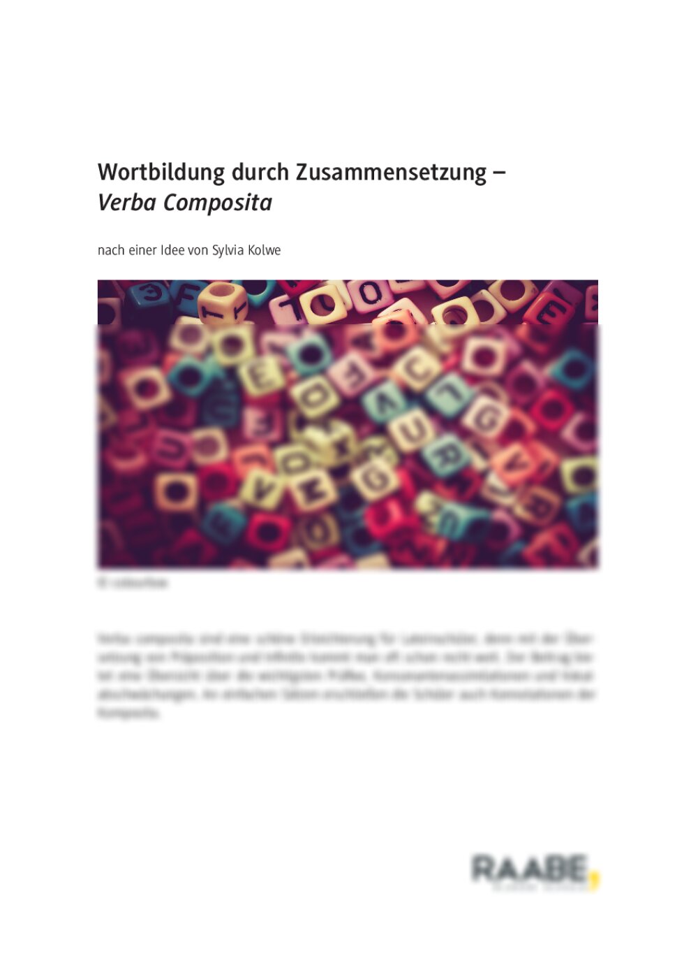 Wortbildung durch Zusammensetzung - Seite 1