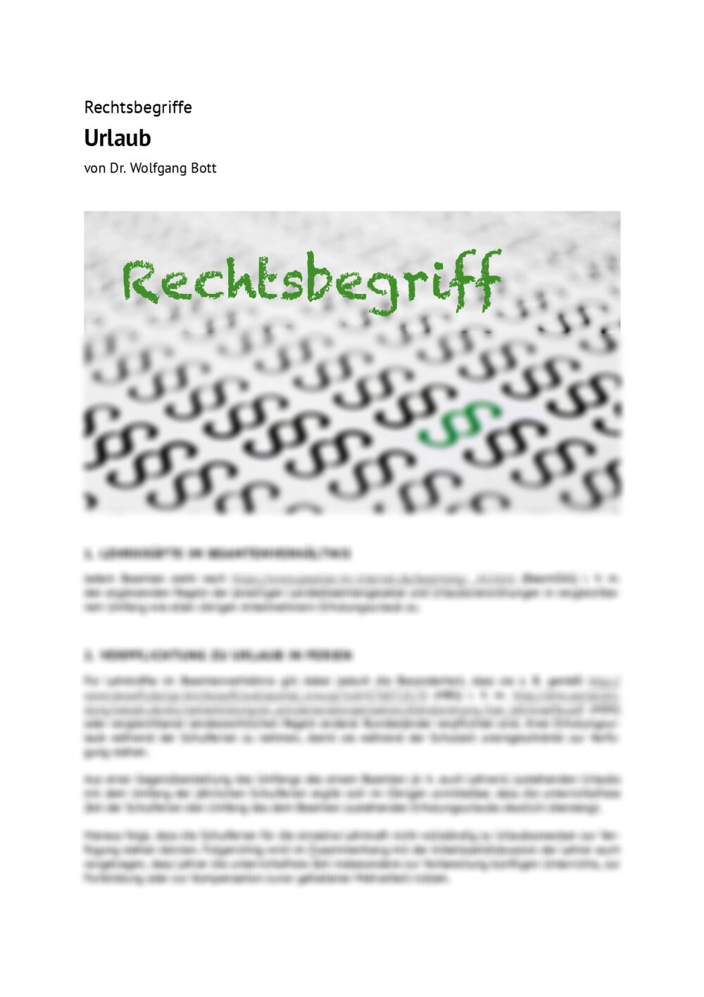 Rechtsbegriff: Urlaub - Seite 1