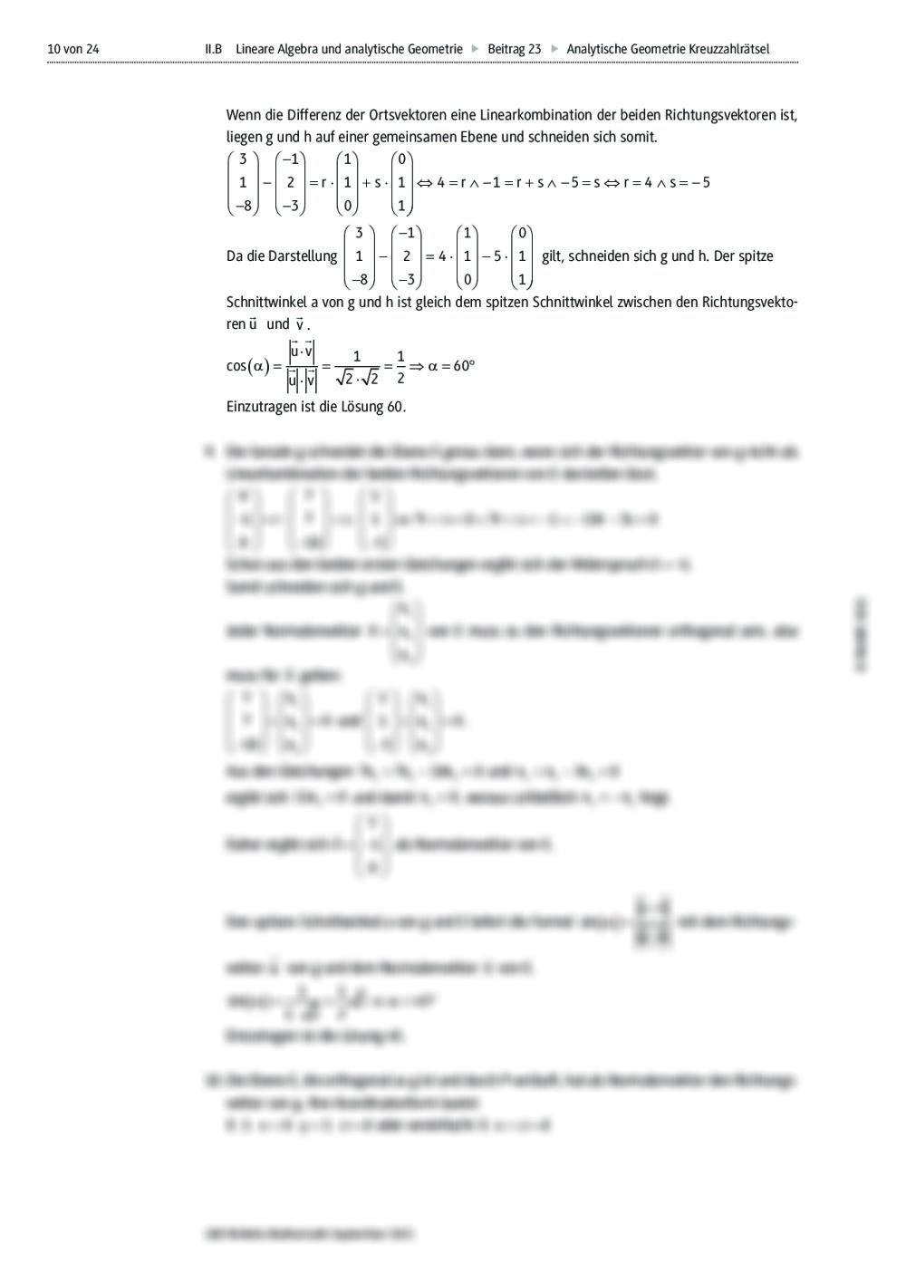 Gemischte Aufgaben Zur Analytischen Geometrie | RAAbits Online