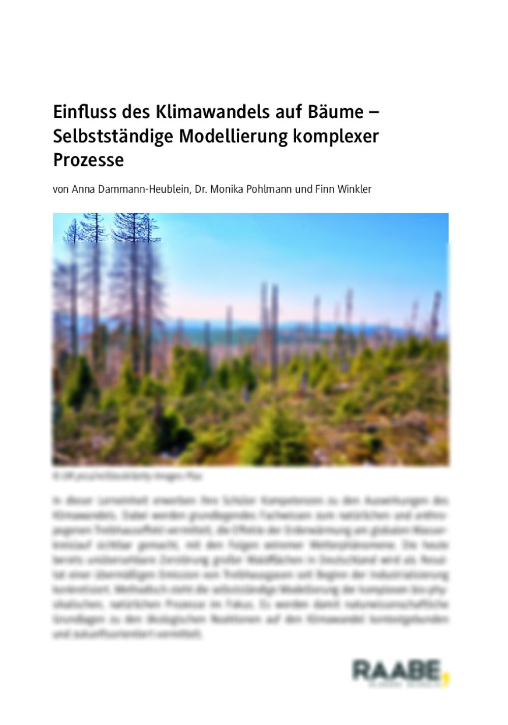 Einfluss des Klimawandels auf Bäume - Seite 1