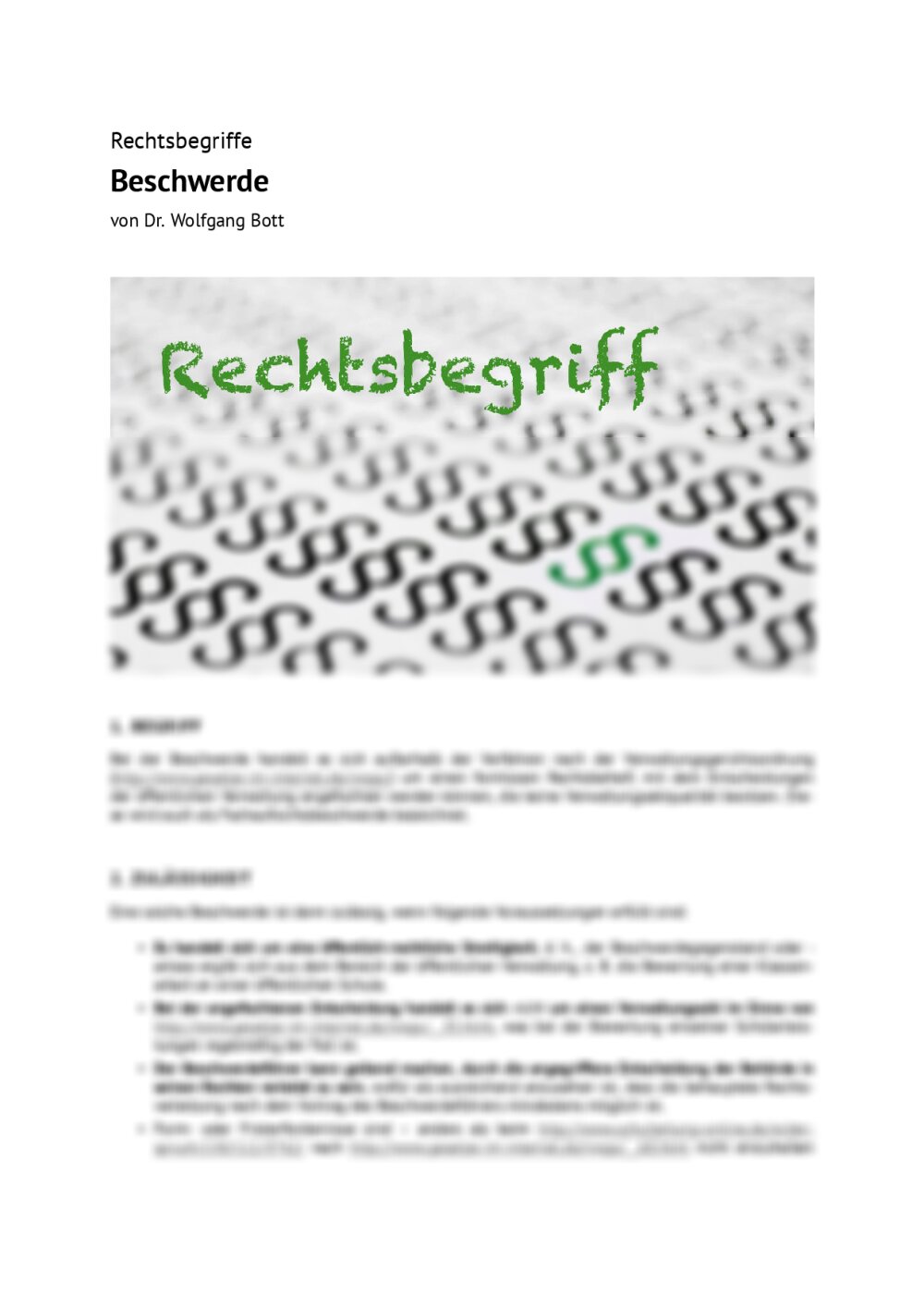 Rechtsbegriff: Beschwerde - Seite 1