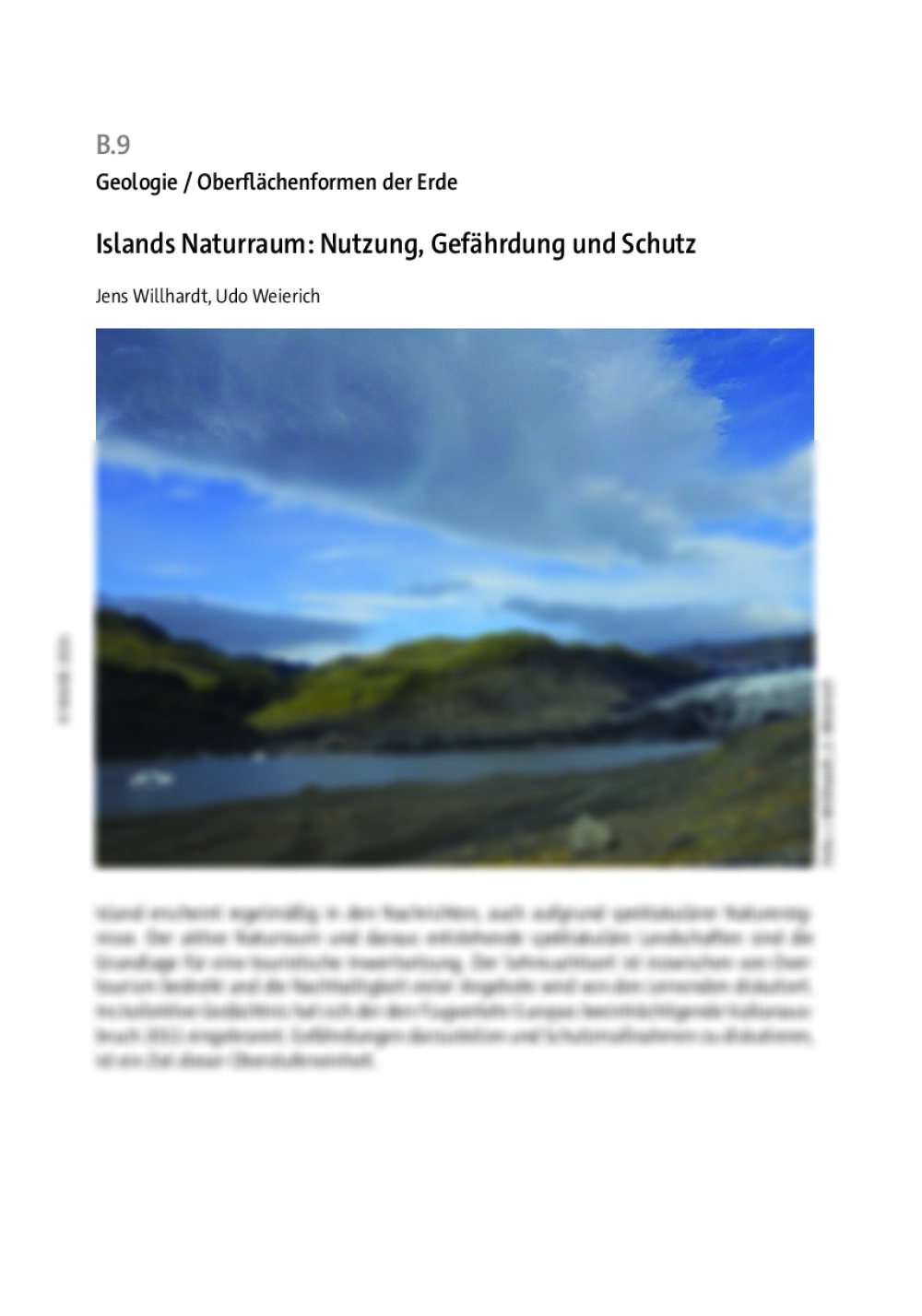 Islands Naturraum: Nutzung, Gefährdung und Schutz - Seite 1