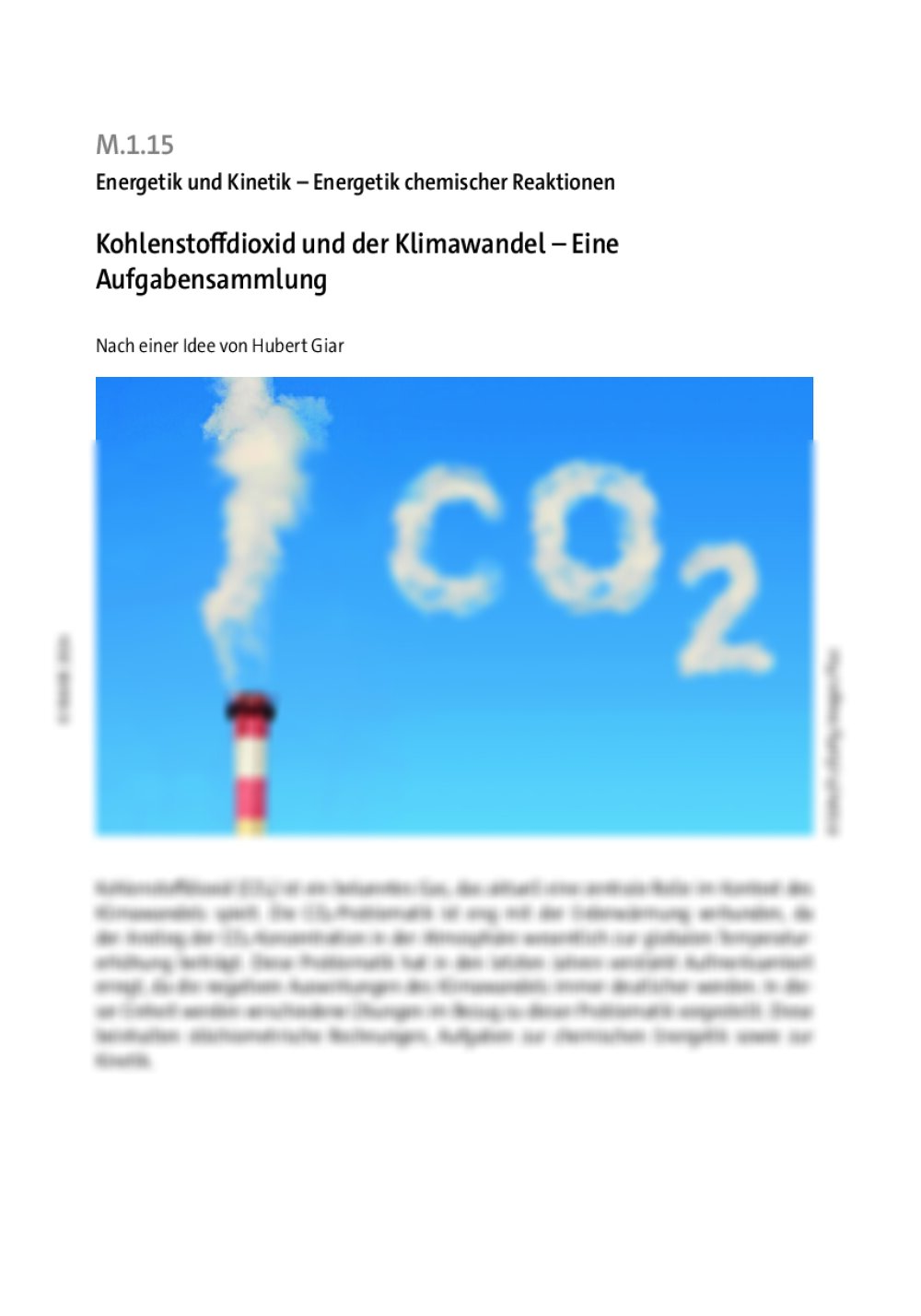 Kohlenstoffdioxid und der Klimawandel - Seite 1