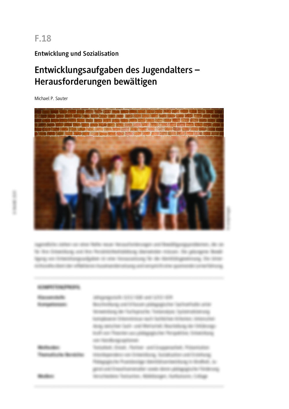 Entwicklungsaufgaben des Jugendalters - Seite 1