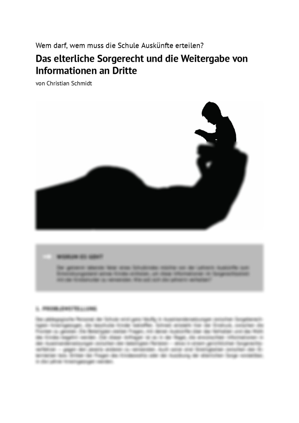Wem darf, wem muss die Schule Auskünfte erteilen? - Seite 1