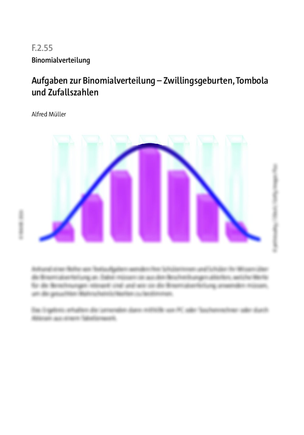 Aufgaben zur Binomialverteilung - Seite 1