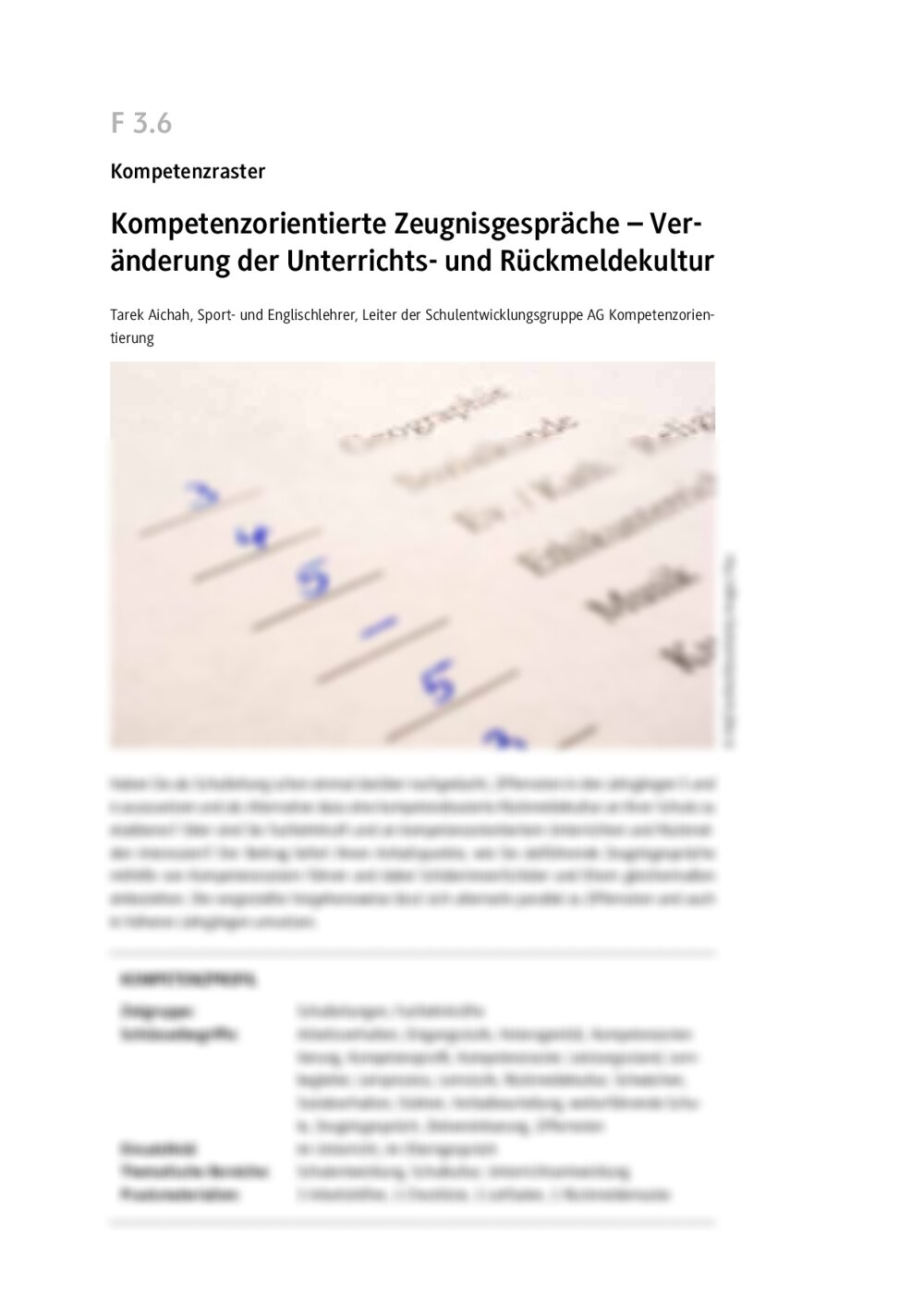 Kompetenzorientierte Zeugnisgespräche - Seite 1