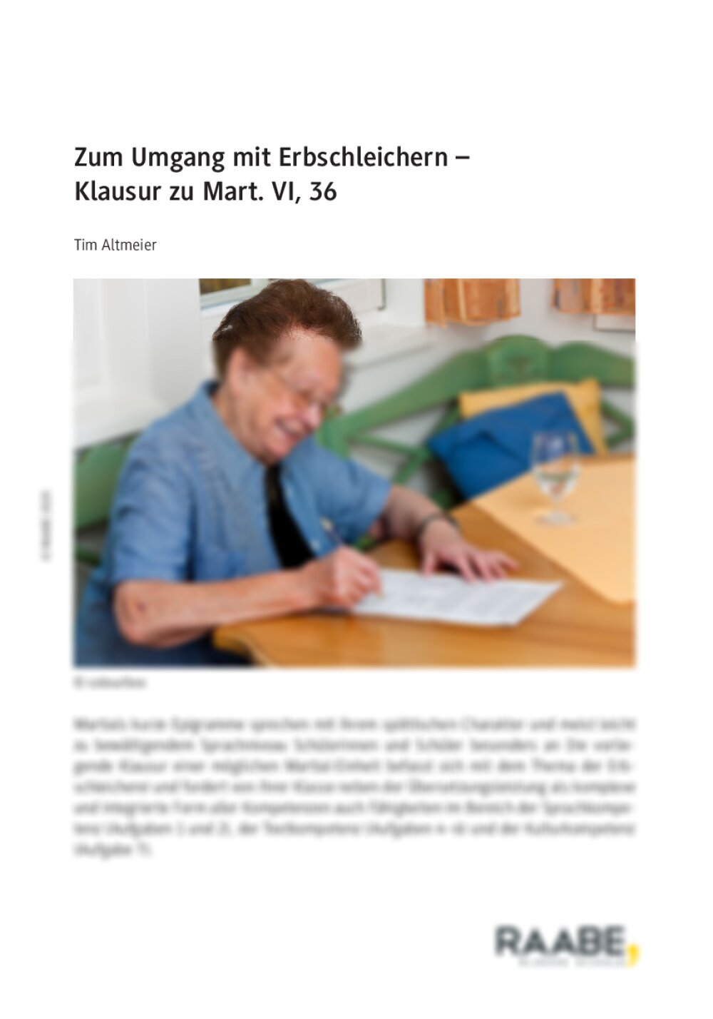 Klausur zu Mart. VI, 36 - Seite 1