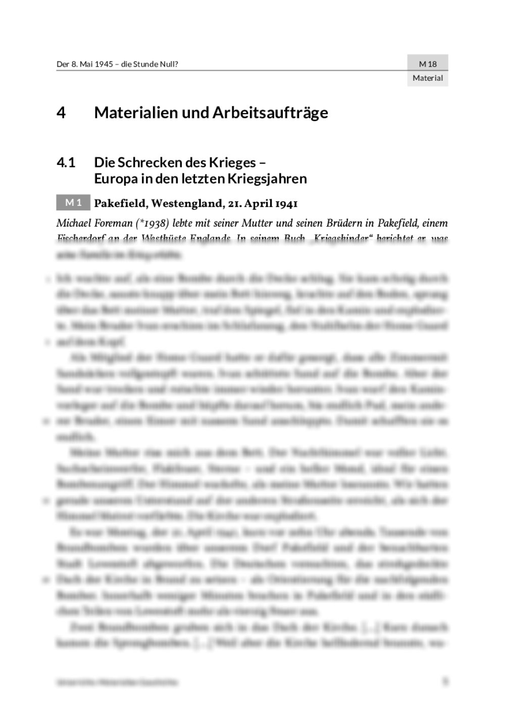 Die Stunde Null - Unterrichtsmaterial In Geschichte