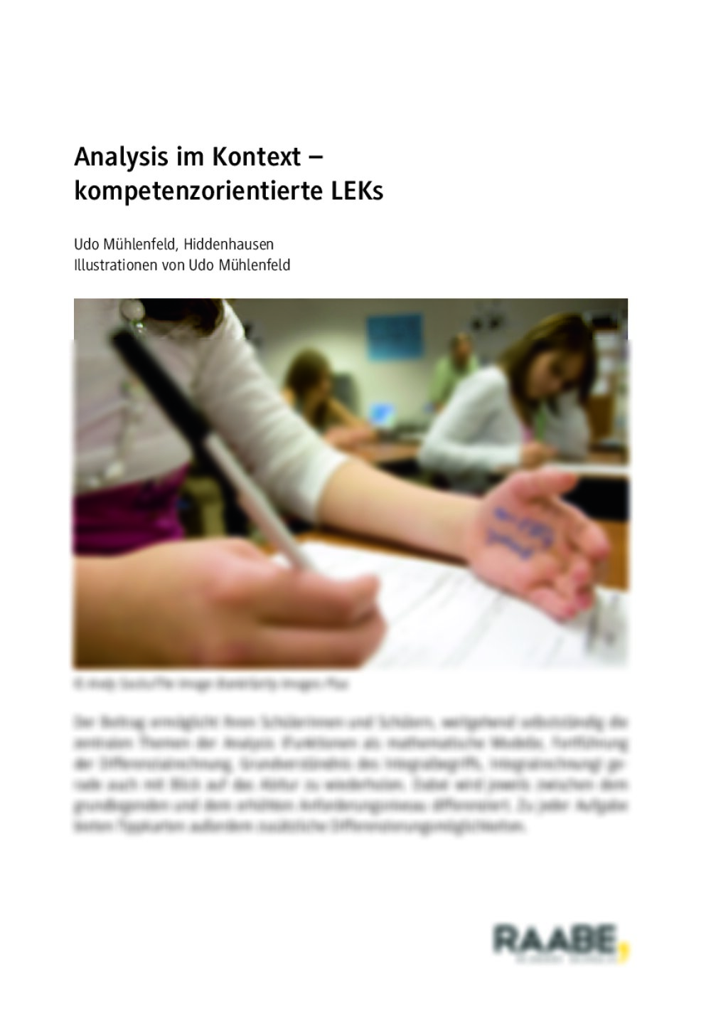 Analysis im Kontext - kompetenzorientierte LEKs - Seite 1