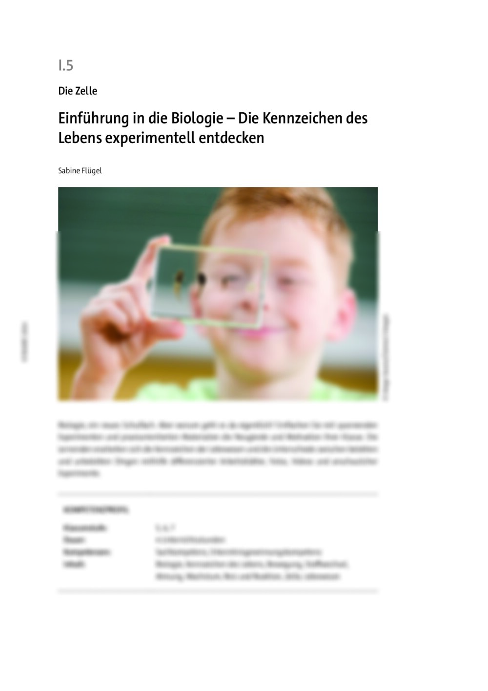 Einführung in die Biologie  - Seite 1