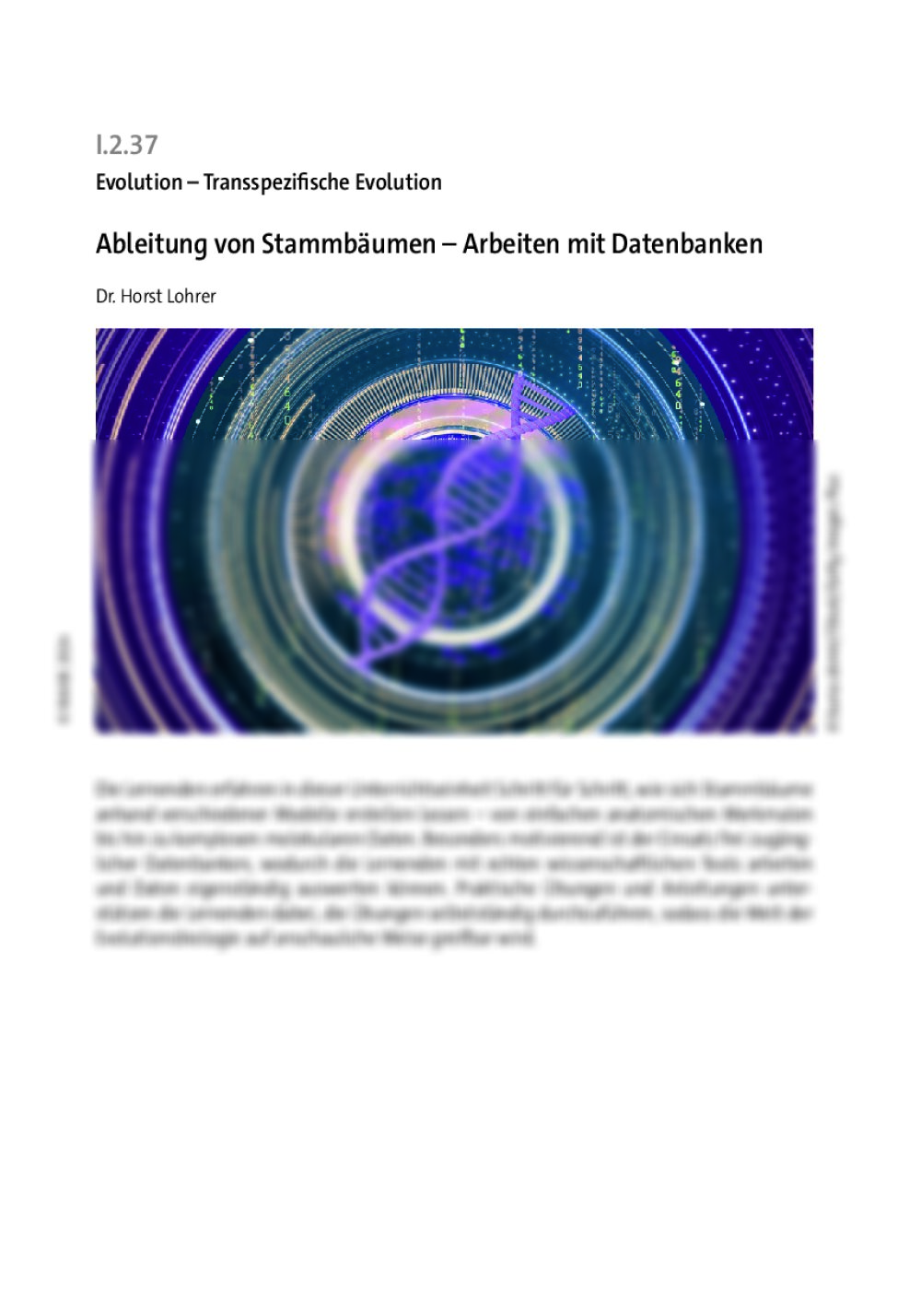 Ableitung von Stammbäumen - Seite 1