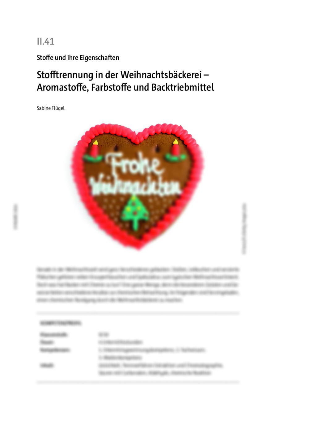 Stofftrennung in der Weihnachtsbäckerei - Seite 1