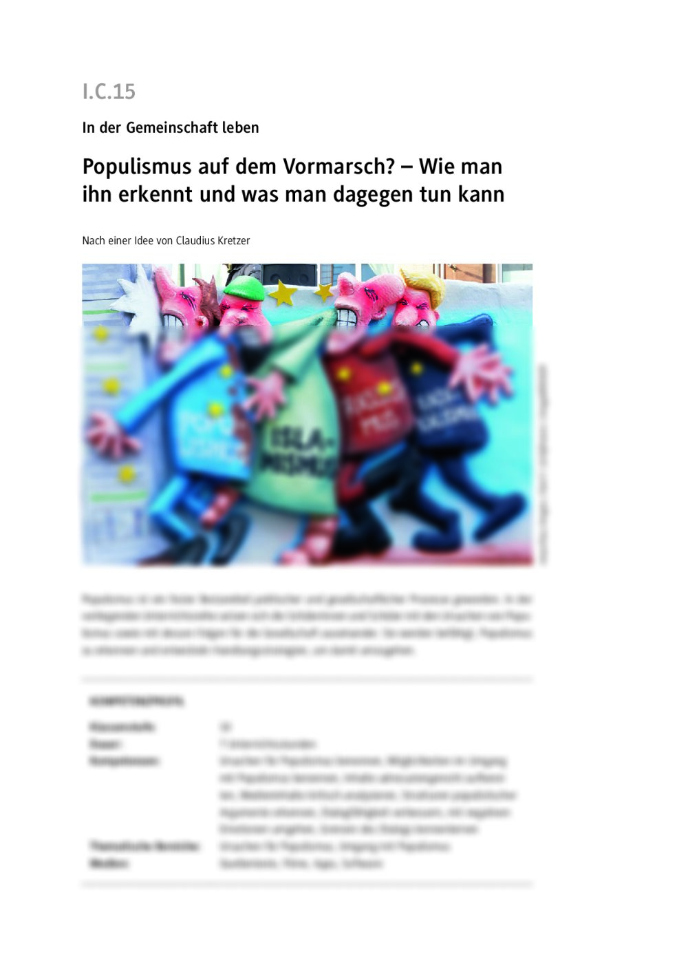 Populismus auf dem Vormarsch?  - Seite 1