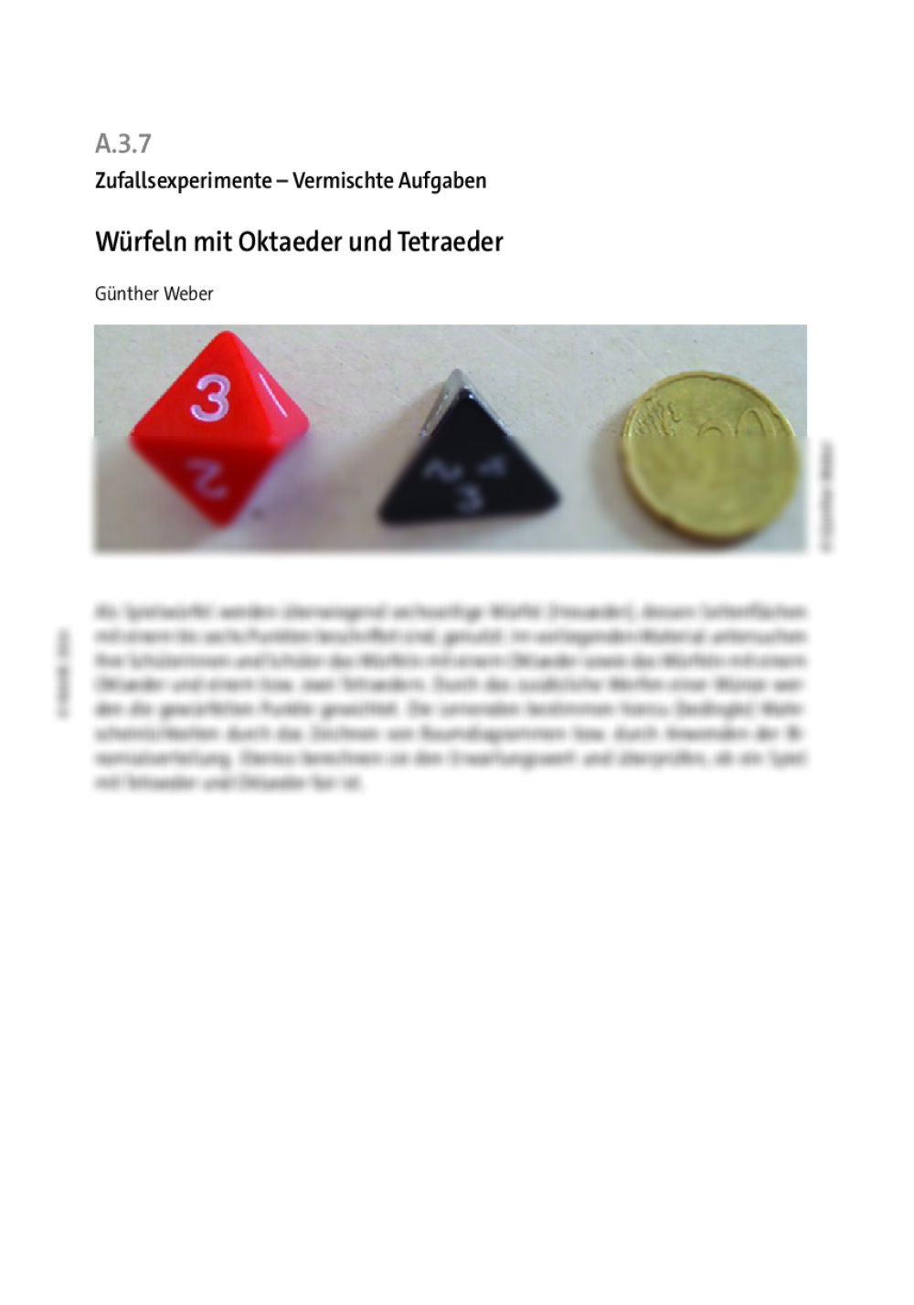 Würfeln mit Oktaeder und Tetraeder		 - Seite 1