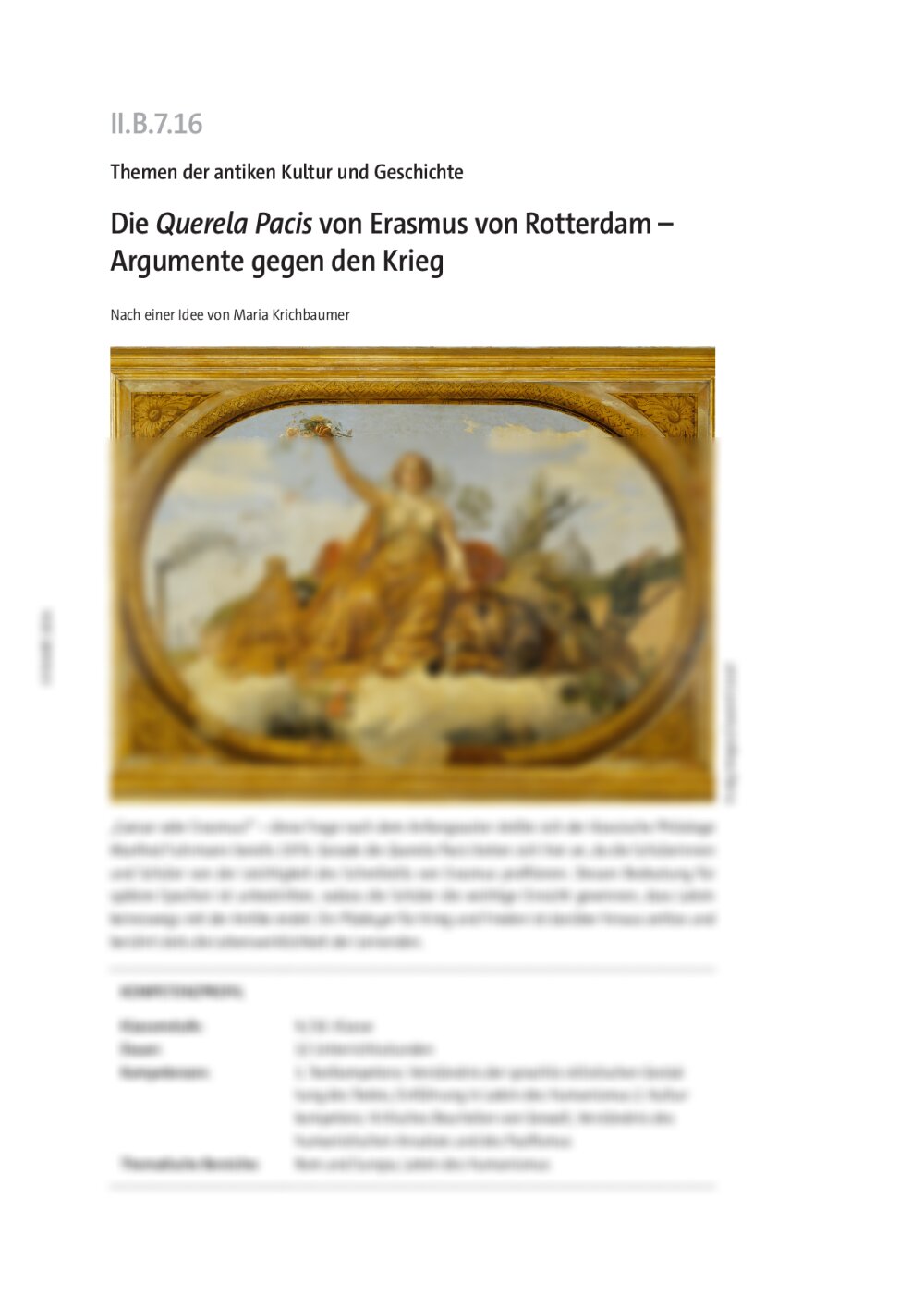 Die Querela Pacis von Erasmus von Rotterdam  - Seite 1