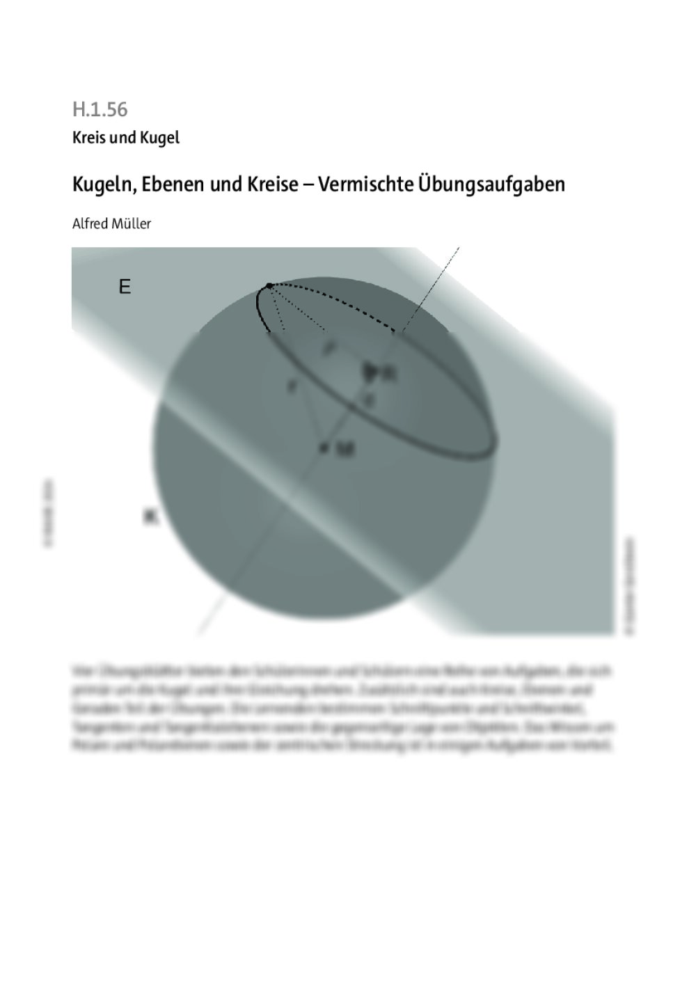 Kugeln, Ebenen und Kreise - Seite 1