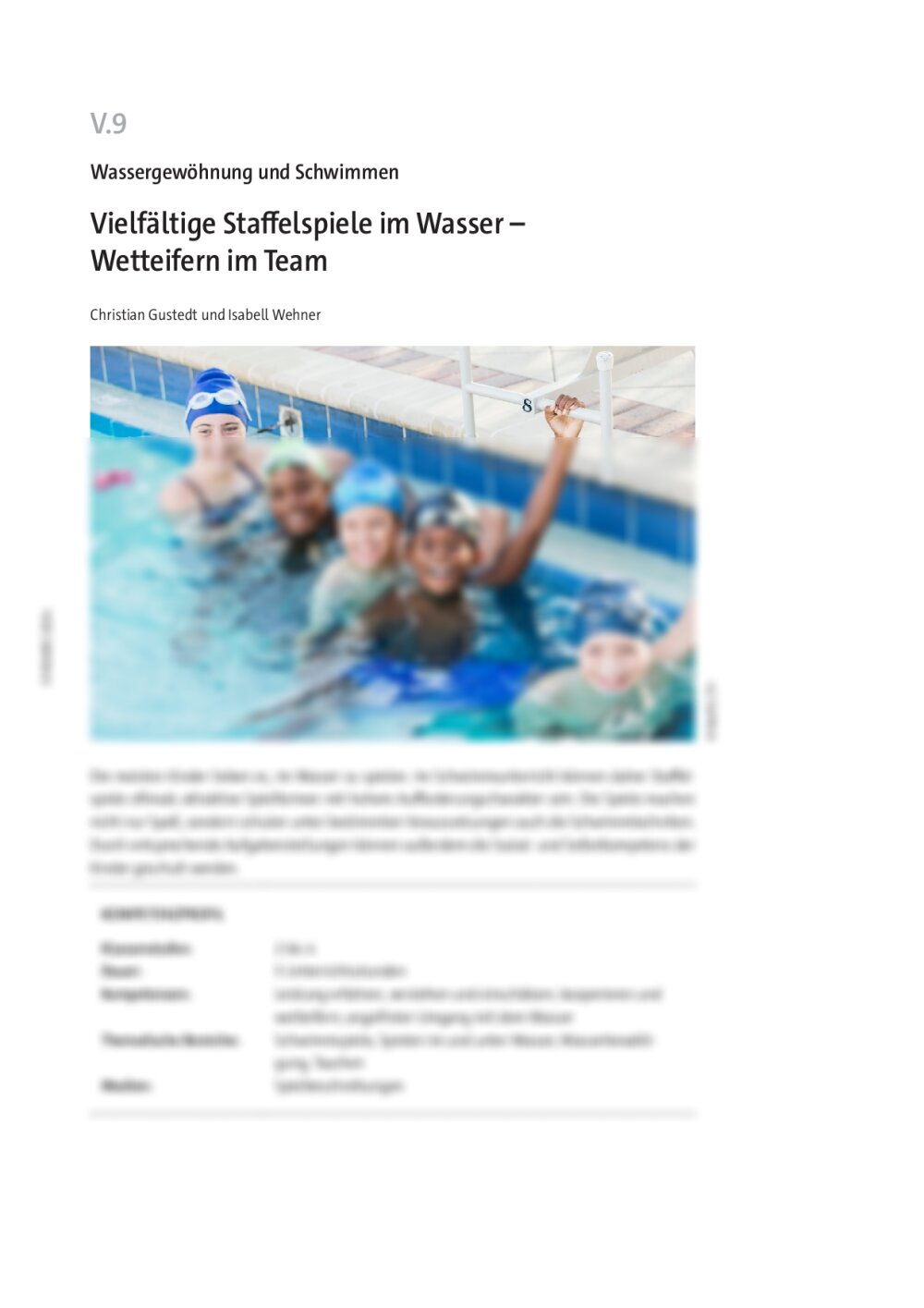 Vielfältige Staffelspiele im Wasser  - Seite 1