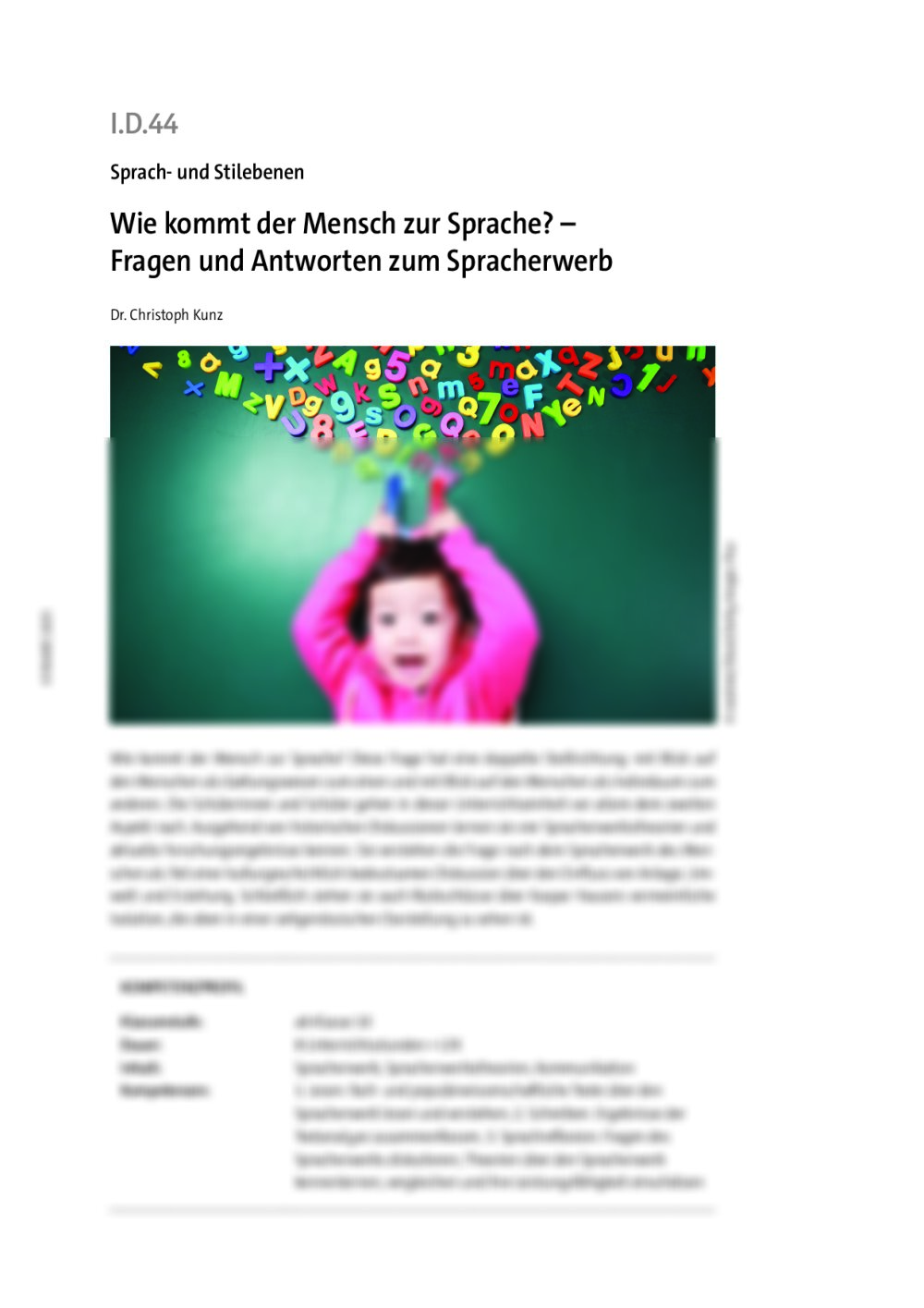 Wie kommt der Mensch zur Sprache? - Seite 1