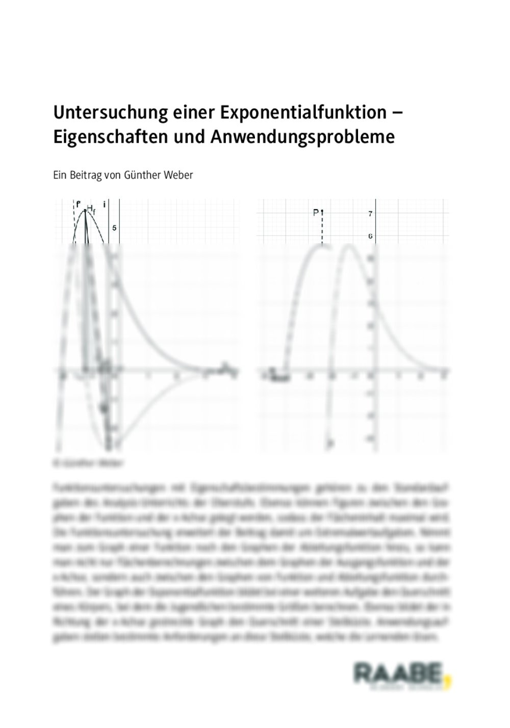 Untersuchung einer Exponentialfunktion - Seite 1