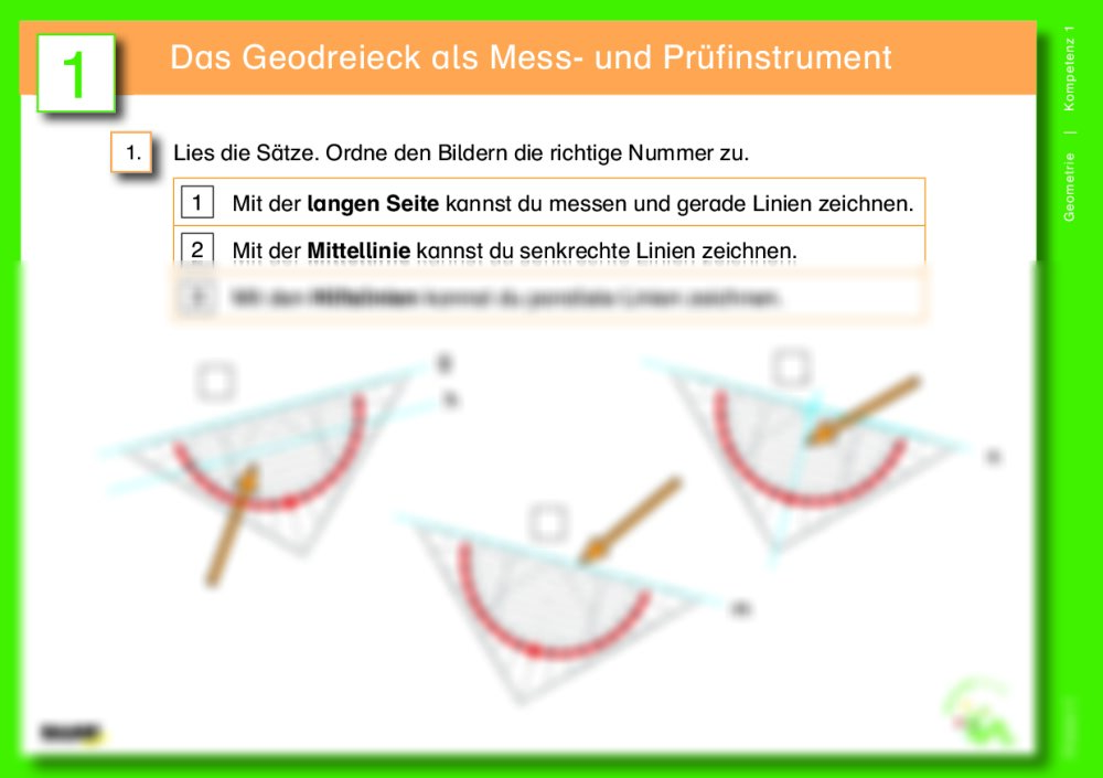 Differenzierte Übungskartei: Geometrie (Klasse 3) - Seite 1