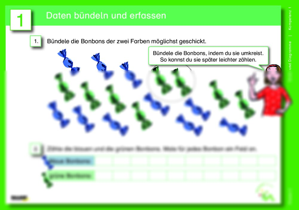 Differenzierte Übungskartei: Daten und Diagramme (Klasse 3) - Seite 1