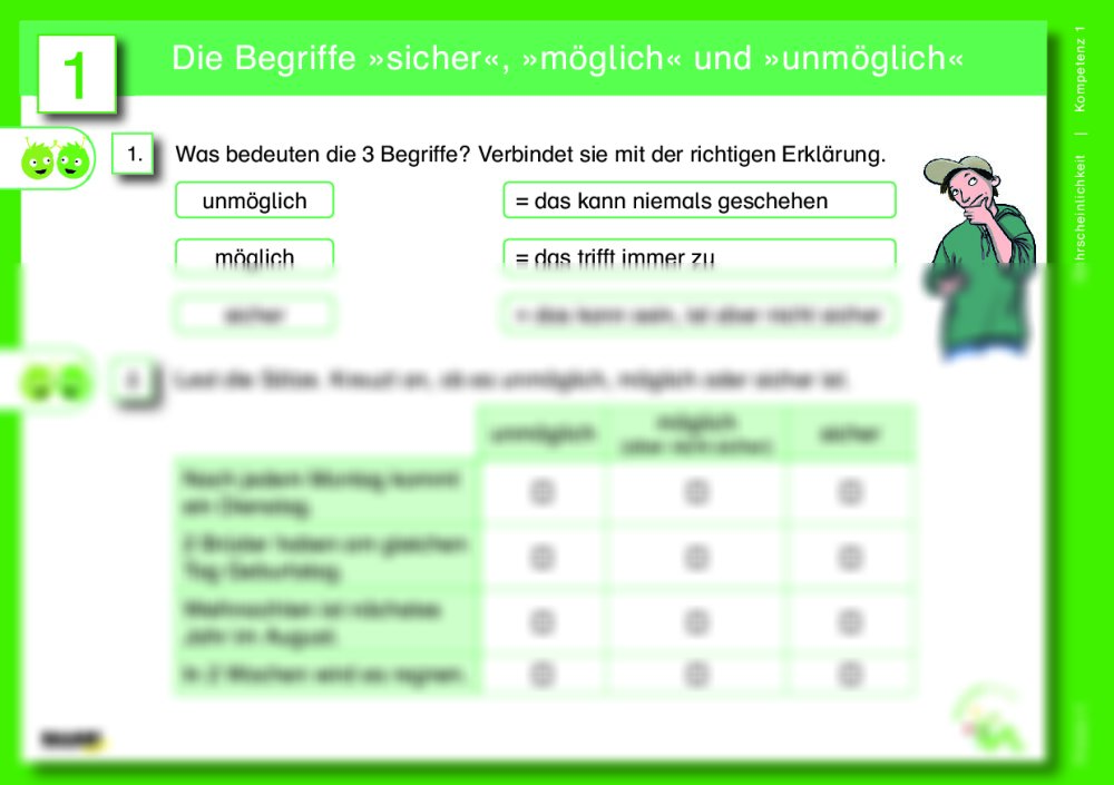 Differenzierte Übungskartei: Wahrscheinlichkeit (Klasse 4) - Seite 1