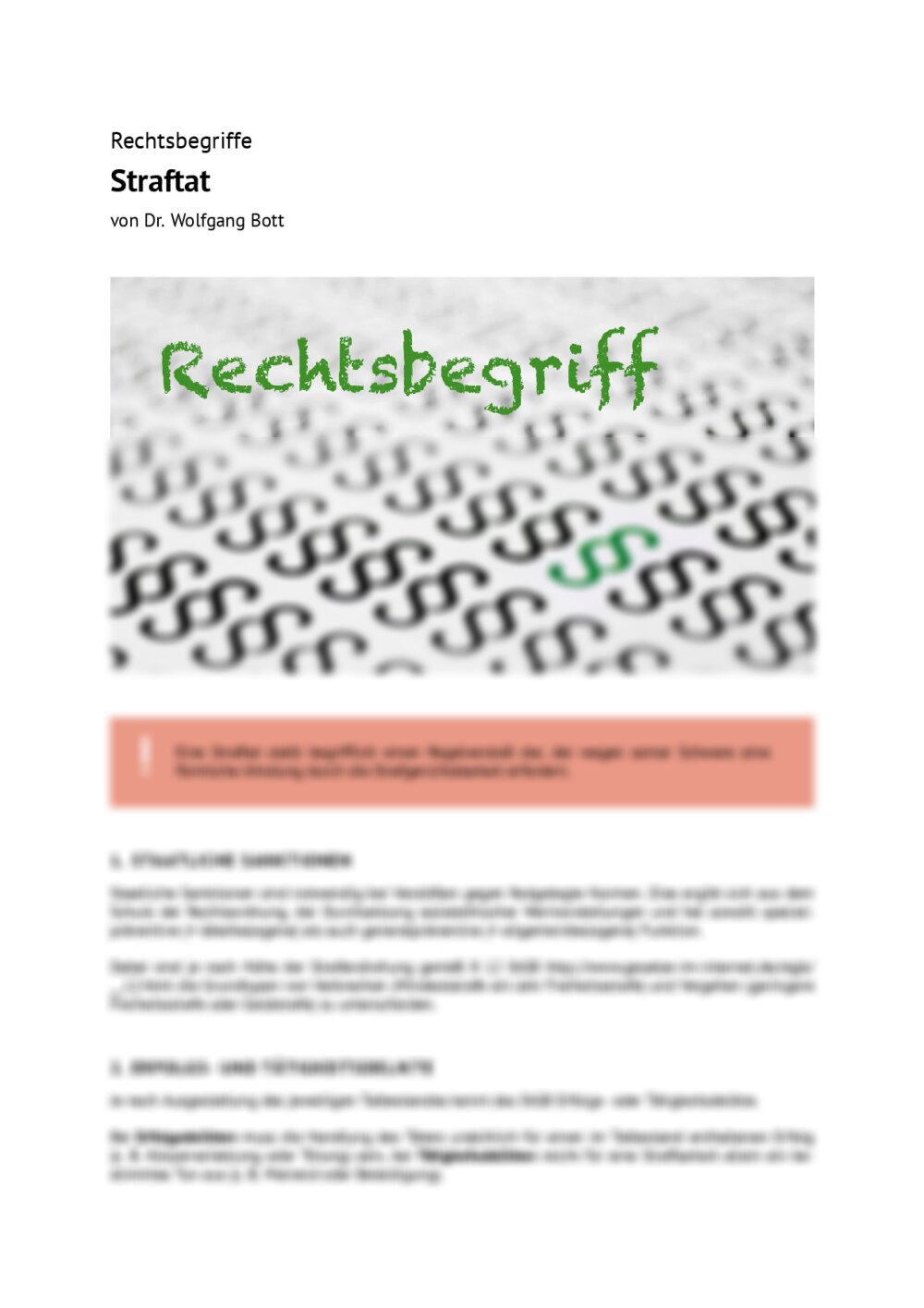 Rechtsbegriff: Straftat - Seite 1