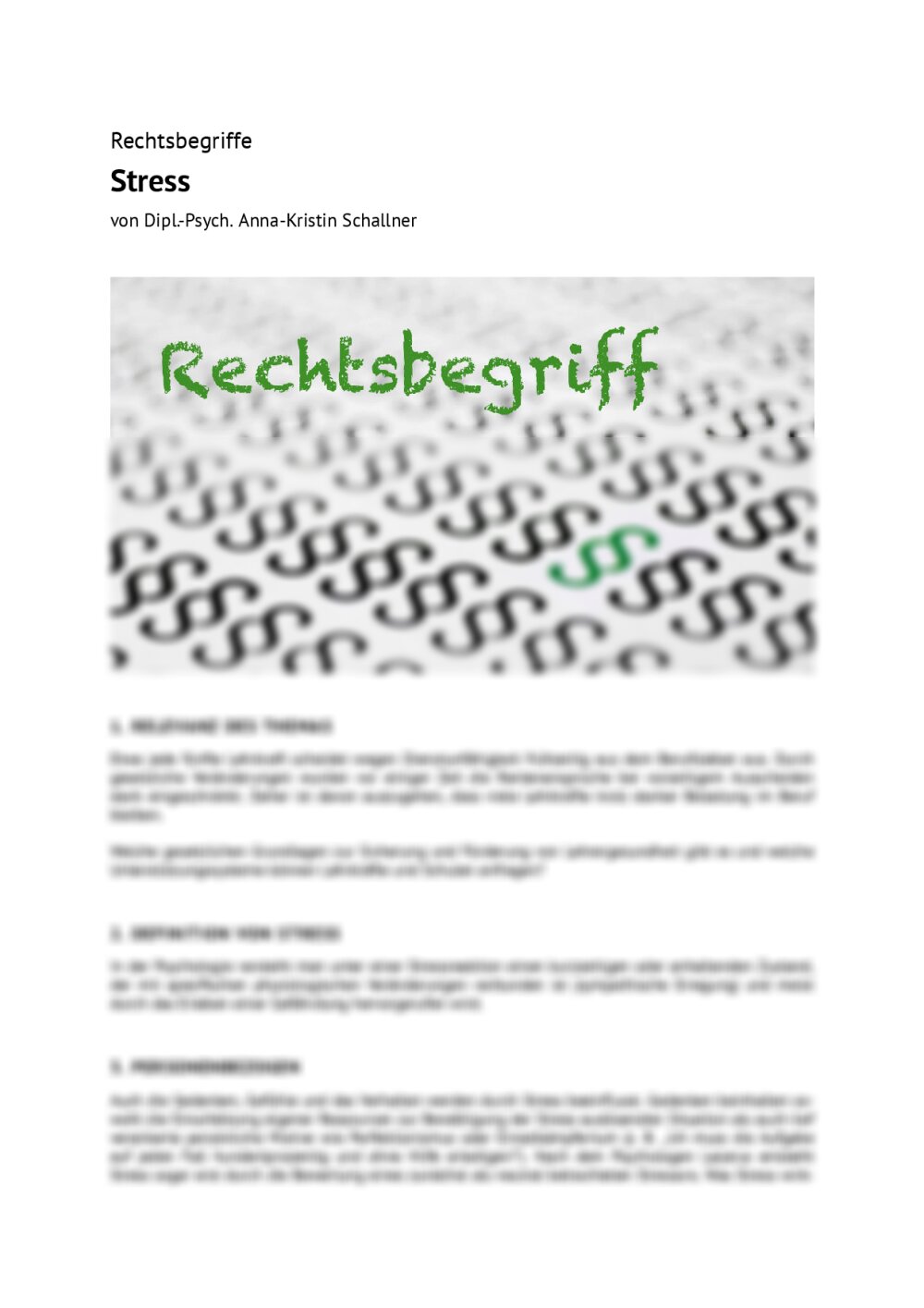 Rechtsbegriff: Stress - Seite 1