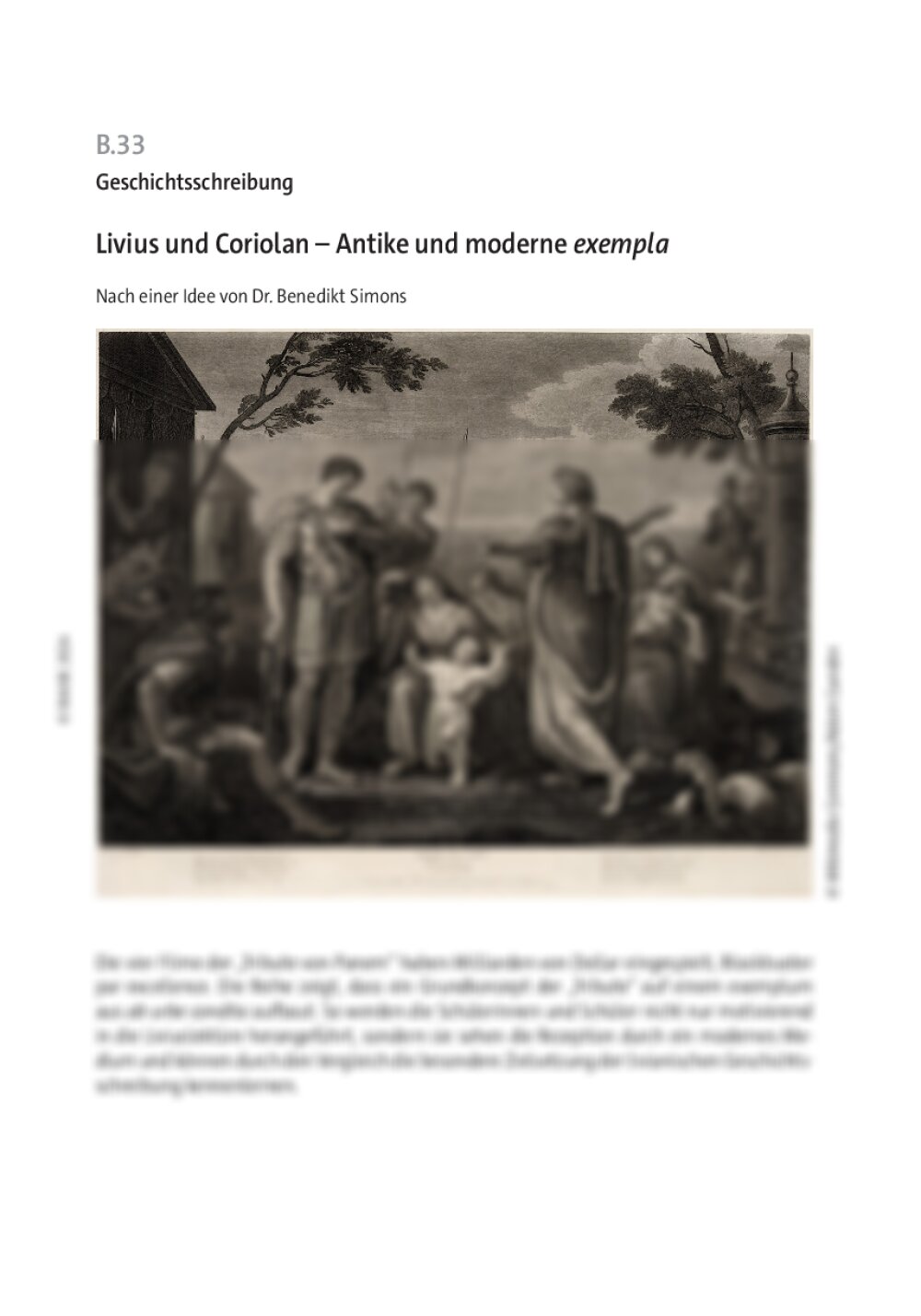 Livius und Coriolan  - Seite 1