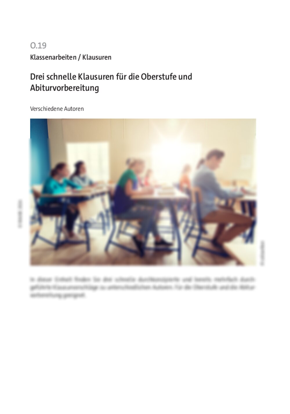 Drei schnelle Klausuren für die Oberstufe und Abiturvorbereitung - Seite 1