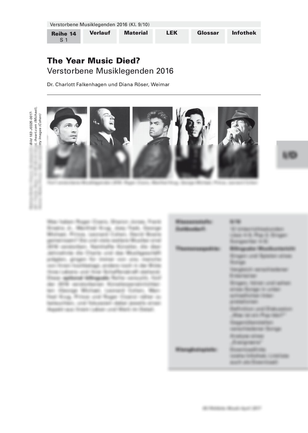 Verstorbene Musiklegenden 2016 - Seite 1