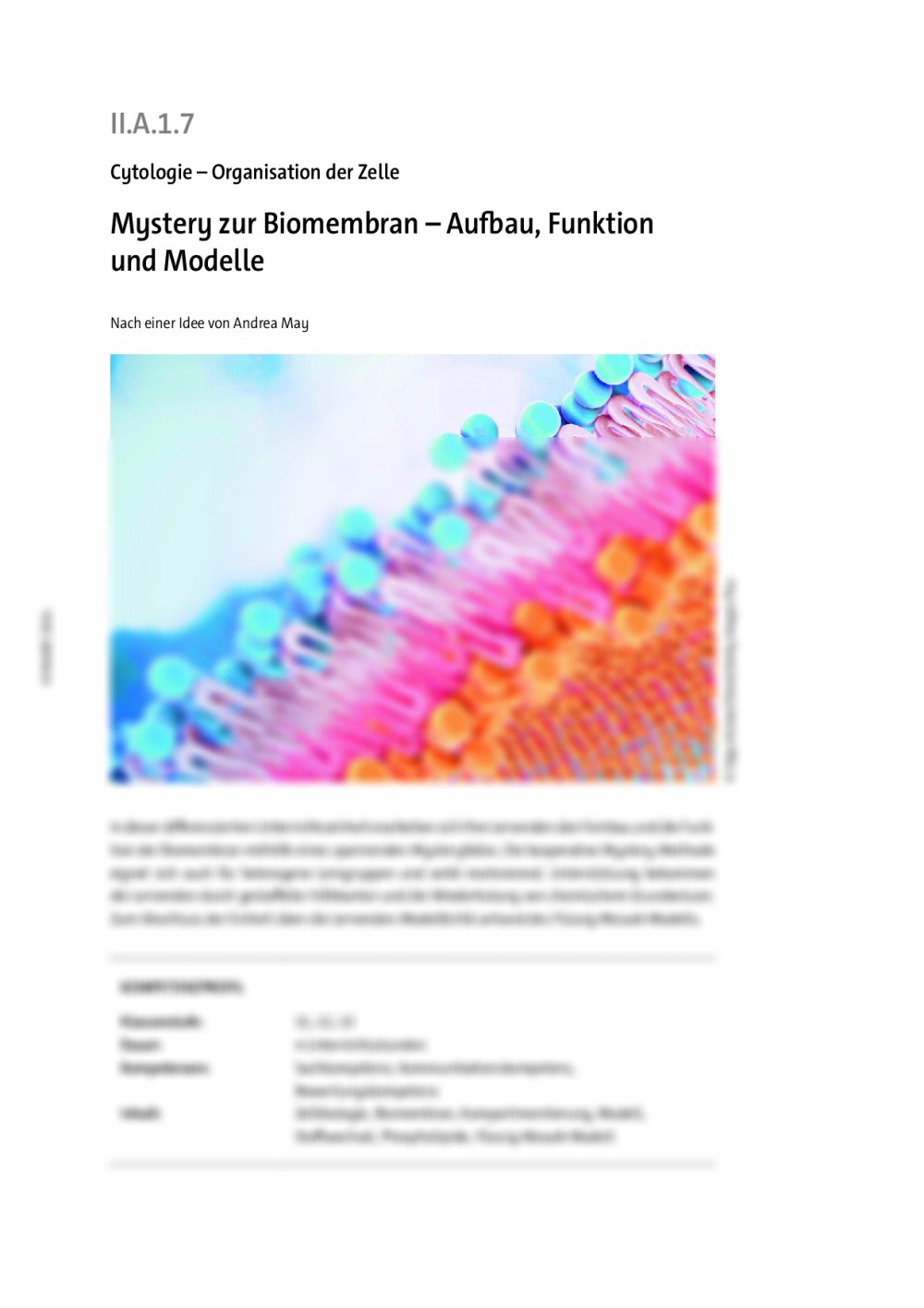 Mystery zur Biomembran  - Seite 1