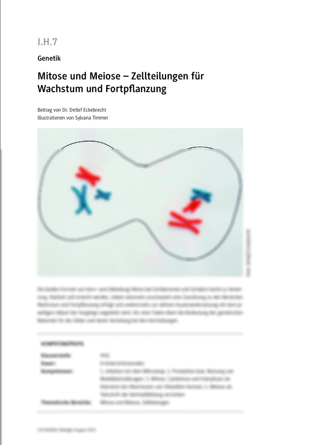 Mitose und Meiose - Seite 1