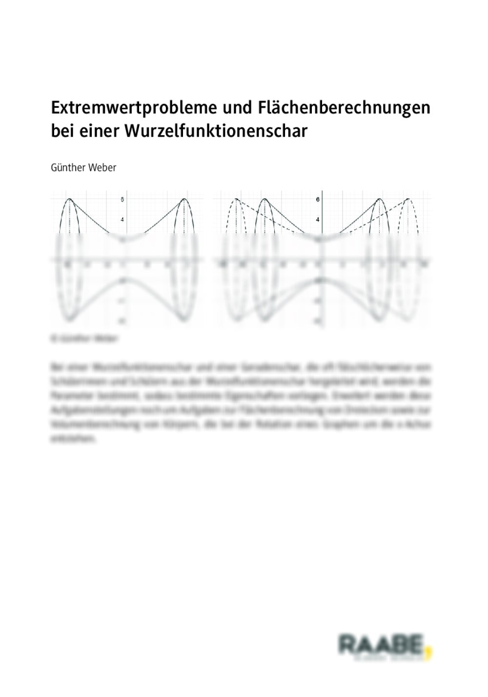 Extremwertprobleme und Flächenberechnungen bei einer Wurzelfunktionenschar - Seite 1