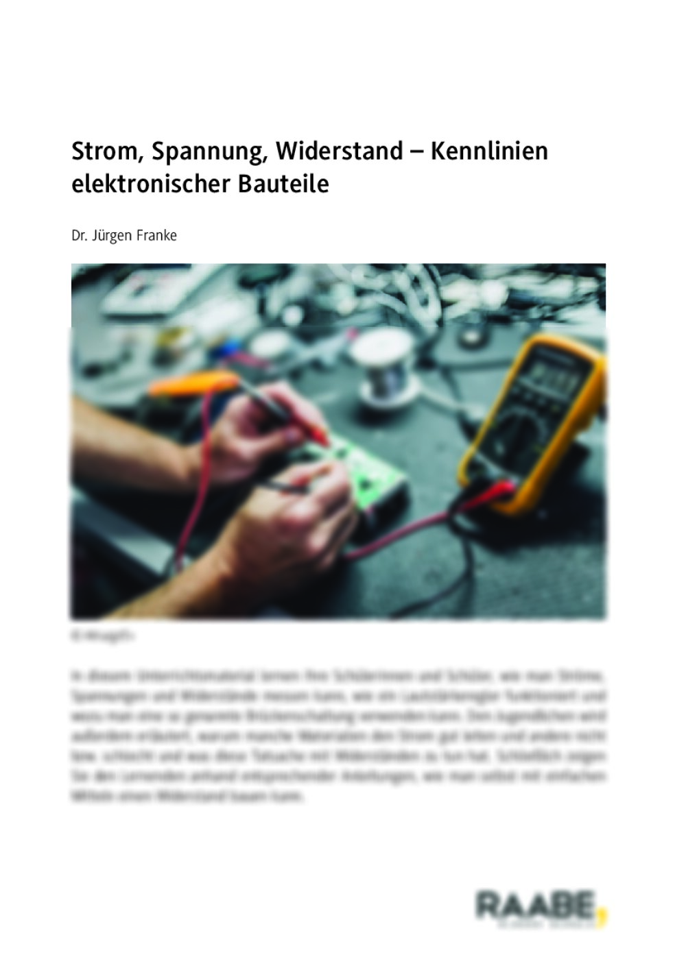 Strom, Spannung, Widerstand - Seite 1