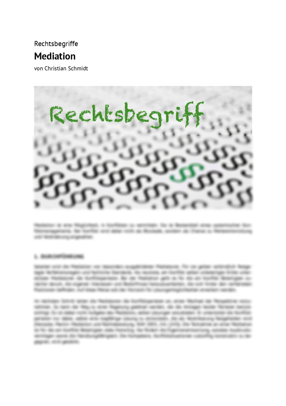 Rechtsbegriff: Mediation - Seite 1