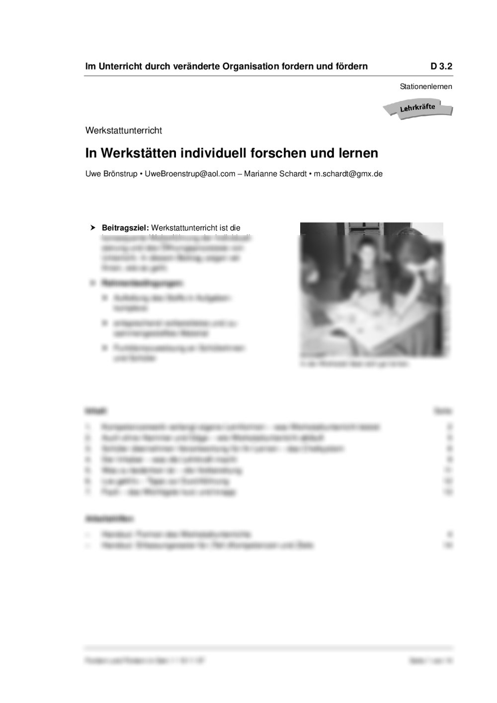 In Werkstätten individuell forschen und lernen - Seite 1