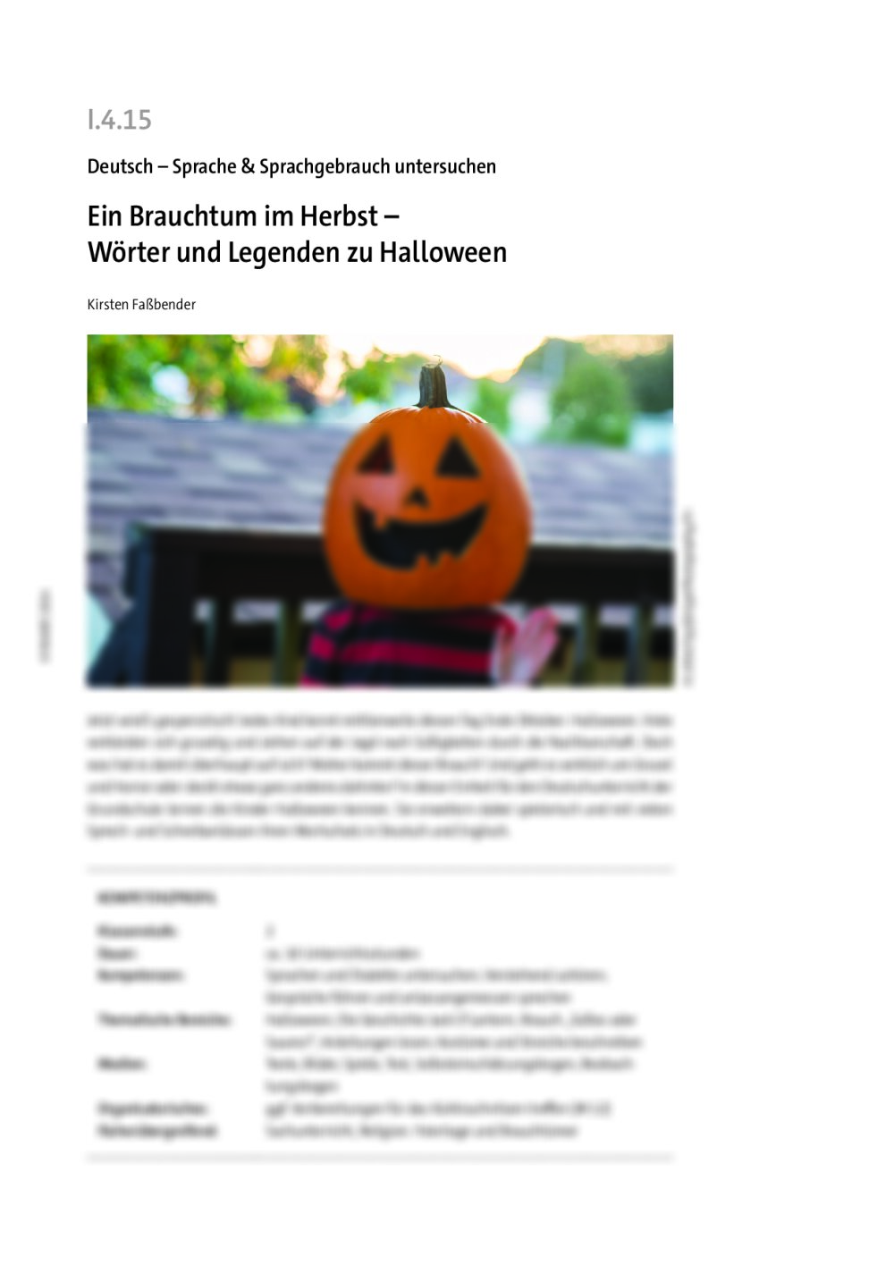 Ein Brauchtum im Herbst - Seite 1