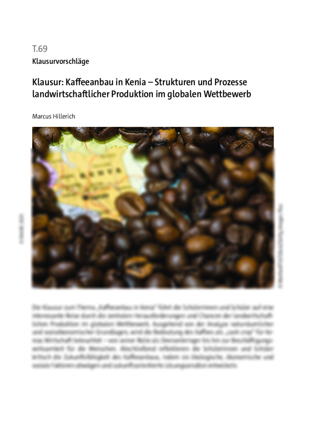 Klausur: Kaffeeanbau in Kenia - Seite 1