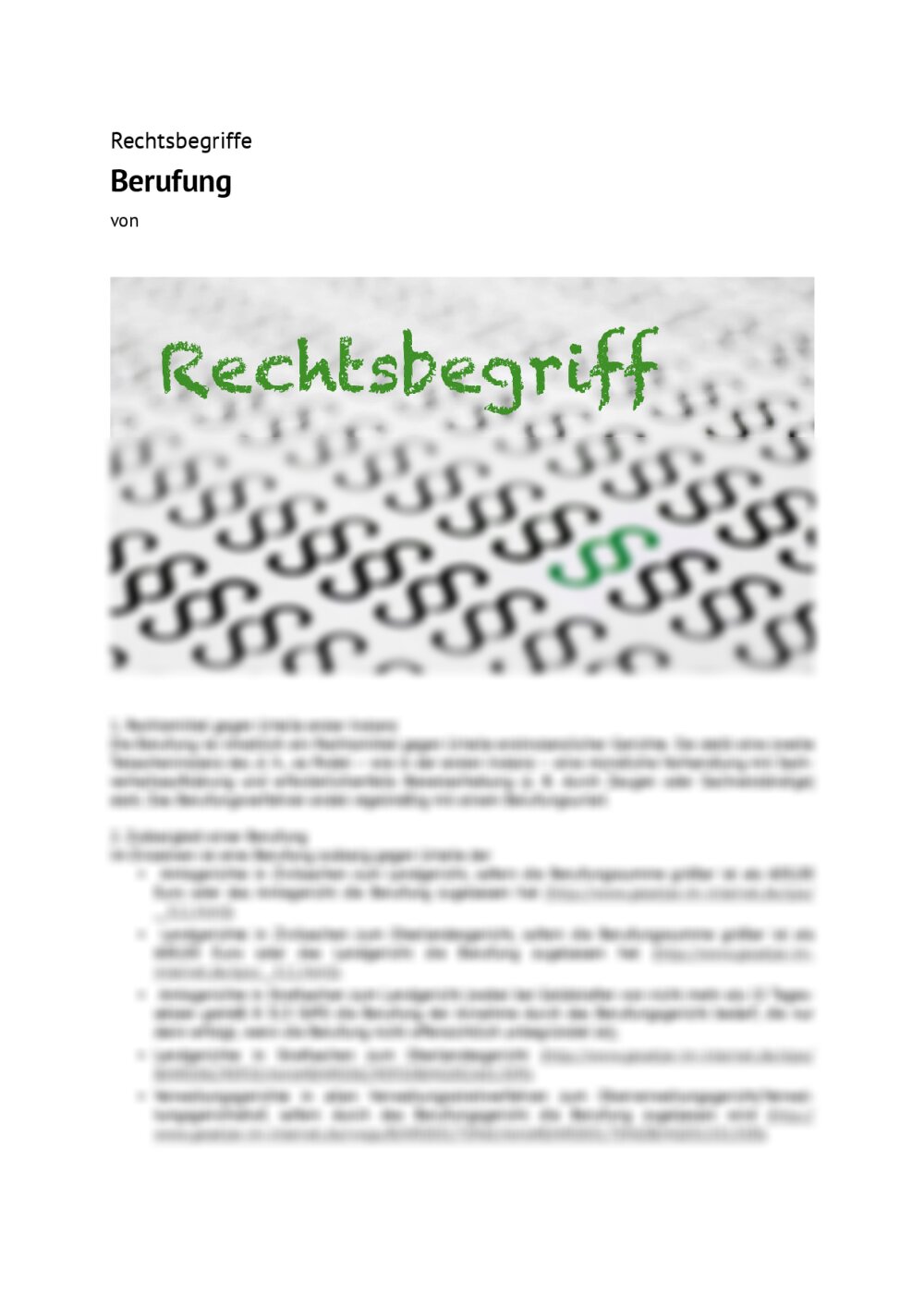 Rechtsbegriff: Berufung - Seite 1