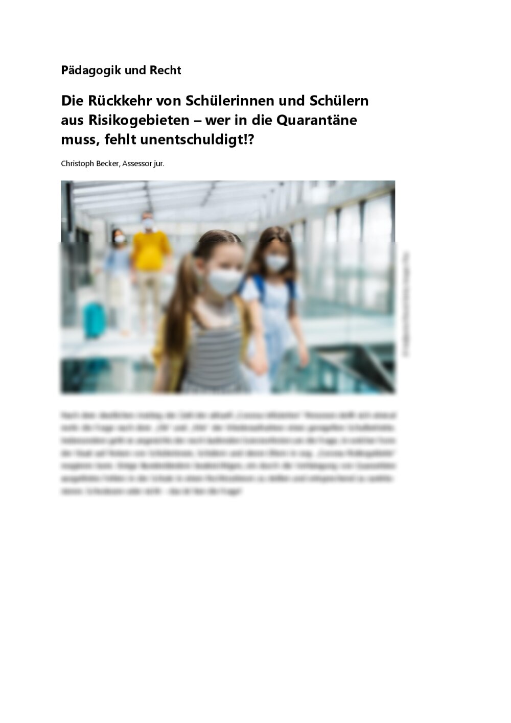 Wer in die Quarantäne muss, fehlt unentschuldigt!? - Seite 1