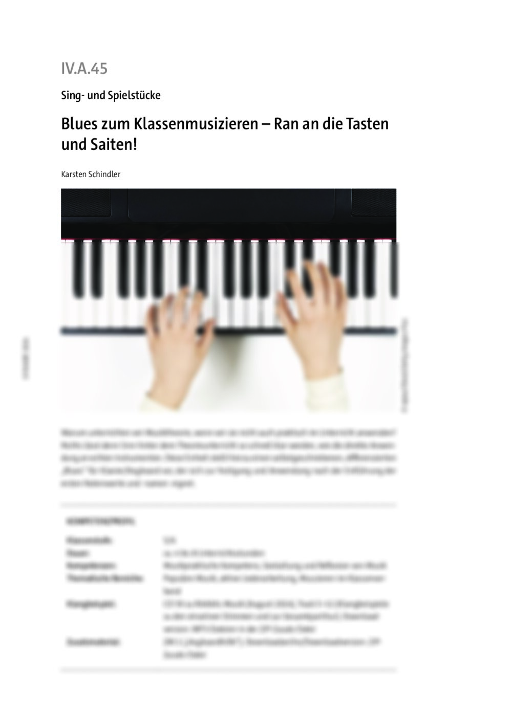 Blues zum Klassenmusizieren - Seite 1