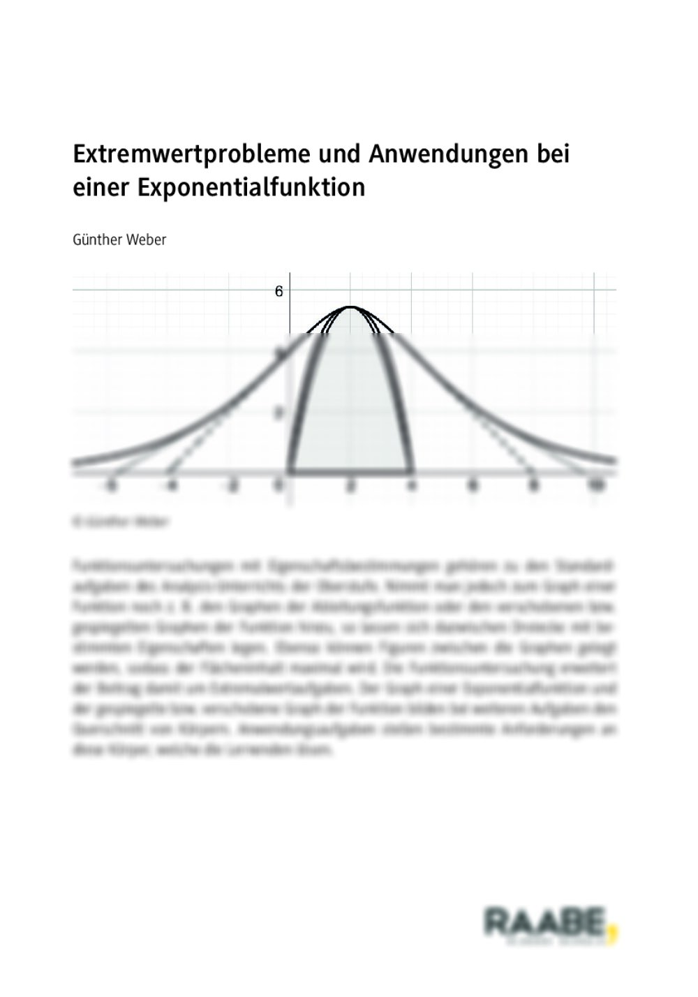 Extremwertprobleme und Anwendungen bei einer Exponentialfunktion - Seite 1