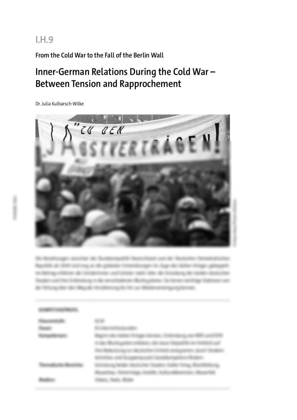 Inner-German Relations During the Cold War  - Seite 1