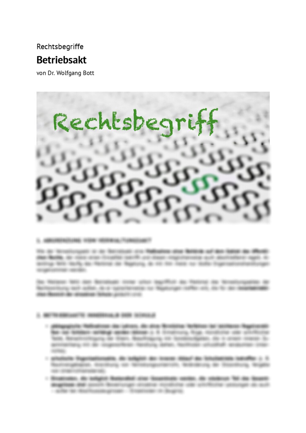 Rechtsbegriff: Betriebsakt - Seite 1