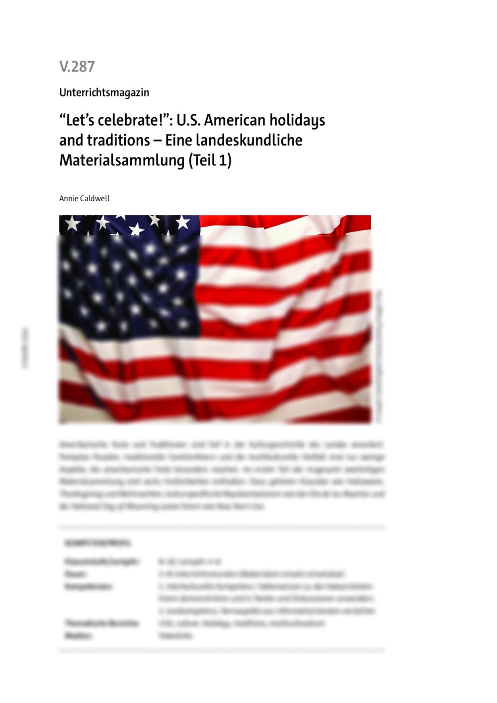 “Let’s celebrate!": U.S. American holidays and traditions  - Seite 1